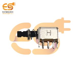 SPCO 0.5A 50V 6 pin L shape metal body panel mount plastic handle push switch