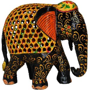 Wooden Black Jali Elephant