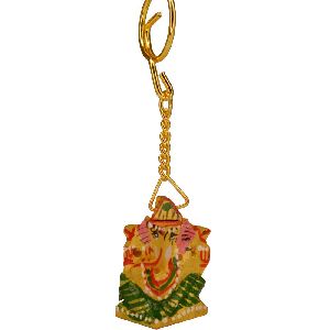 Wooden Ganesha Key Chain