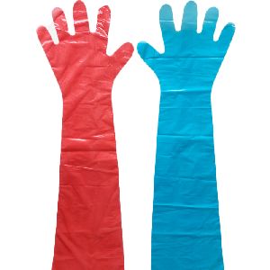 Long hand gloves for veterinary