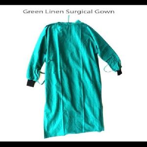 Green Linen Surgical Gown