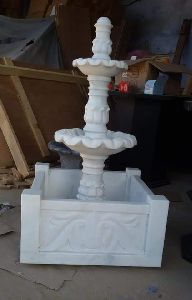 White marble fountains
