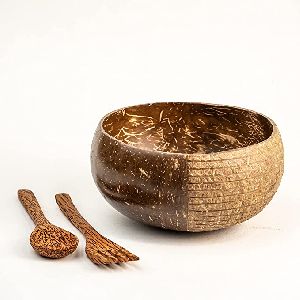 500ml inaithiram csbh handmade coconut shell spoon fork bowl