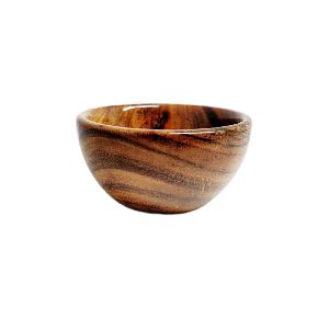 Inaithiram SBS03 Acacia Wooden Small Katori Bowls Set of 3 for Serving Chutney, Snacks, & Dips (Brown)
