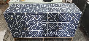 Handmade Bone Inlay Chest of Drawers , Bone Inlay Dresser Cabinet