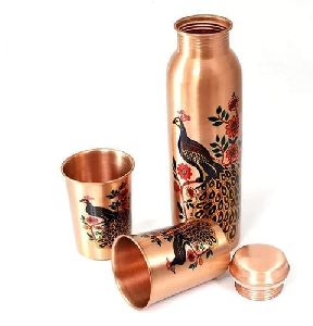 Multicolor Printed Copper Bottle