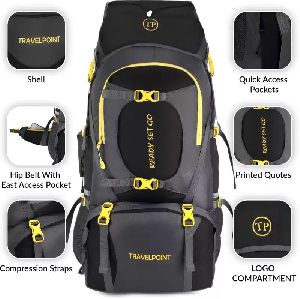 Travel Point 80 L Black Waterproof Rucksack Backpack