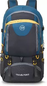 Travel Point 65 L Grey and Blue Rucksack Bag with Water Proof Shoe Compartment