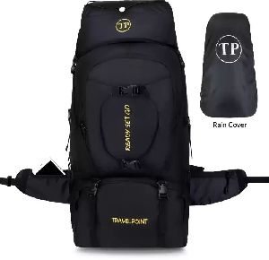 Travel Point 80 L Black Waterproof Rucksack Bag with Rain Cover