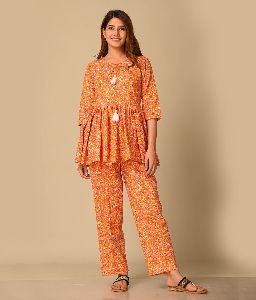 Deep Orange Fiorella Loungewear Set