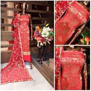 Heavy Embroidered Unstitched Suit