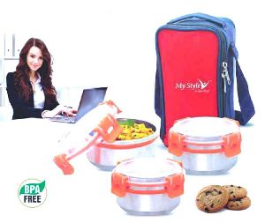 Milano 3 Pcs Stainless Steel Lunch Box