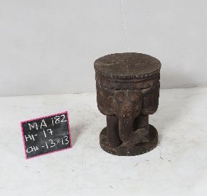 Antique Elephant Shape Wooden Stool