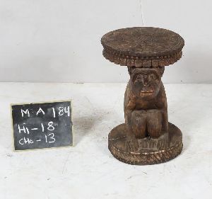 Antique Monkey Shaped Wooden Stool