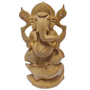 Wooden God Ganesh Murti