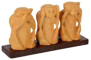 Wooden Monkey Set, For Gift, Design : Carving