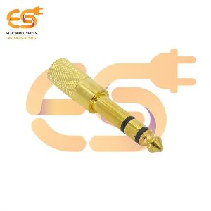 Mono 6.35mm male to 3.5mm female Golden color audio connector