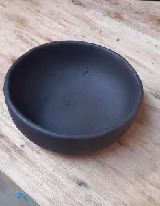 Handmade Black Pottery Round Bowl