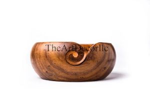 Brown Wooden Yarn Bowl