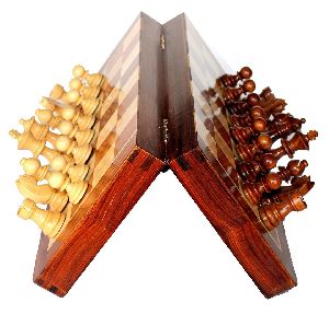 Portable Wooden Chess Board Set