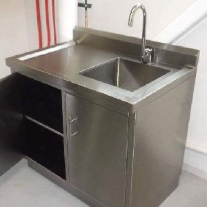 Stainless Steel Work Table with Sink and Drawer