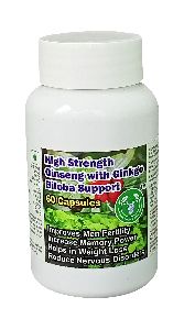 High Strength Ginseng with Ginkgo Biloba Support Capsule - 60 Capsules