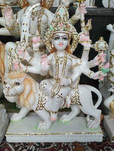 Maa Durga White Marble Statues