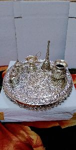 German Silver Pooja thali set