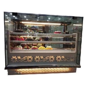 Glass,Stainless Steel Transparent Cake Display Counter, For Bakery