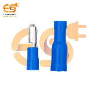 Male and Female pair of 10A blue color 16-14 AWG wire gauge bullet crimp connector