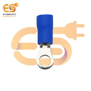 RV2-4 15A Blue color 16-14 AWG wire gauge 4mm diameter Hard plastic insulated ring crimp connector