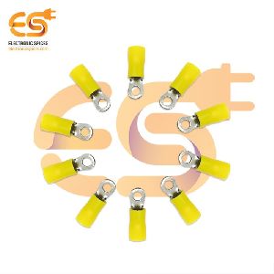 RV5-4 15A Yellow color 12-10 AWG wire gauge 4mm diameter Hard plastic insulated ring crimp connector