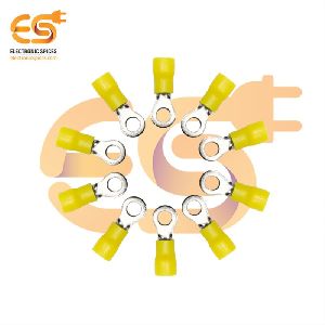 RV5-5 15A Yellow color 12-10 AWG wire gauge 5mm diameter Hard plastic insulated ring crimp connector