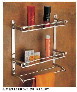 Stainless Steel Double Shelf With Rod