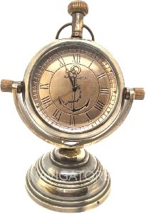 Antique Brass Desk Clock
