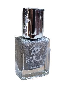 Cateye Shimmery Silver Nail Polish