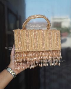 beaded hand embroidery box clutch bag