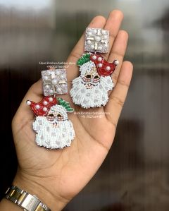 christmas beaded handmade earrings