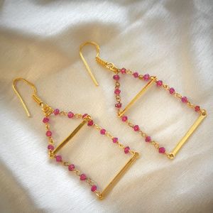 Natural Pink Tourmaline Earring Jewelry