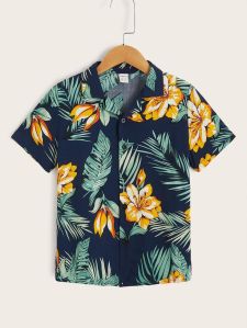 men hawaiian half sleeve printed shirts
