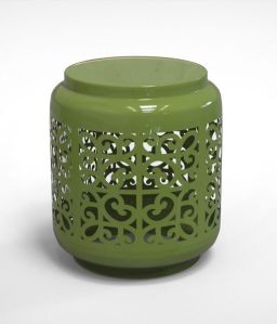 Green Iron Accent Table