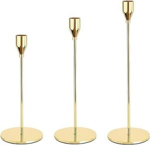 Set of 3 Modern Brass Candle Stand