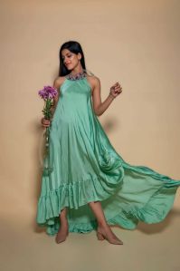 Ophelia Elegant Green Maternity Dress