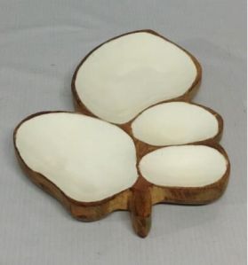 Wooden Leaf Shape Serving Platter