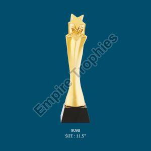 Carved Crystal Star Award Trophy