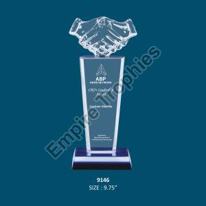 Crystal Handshake Trophy