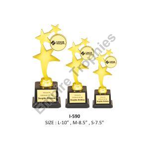 metal golden star trophy