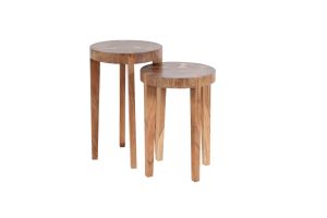 wooden nesting table