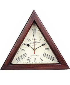 Triangle Wooden Wall Clock Handicraft Designer Big 12&amp;quot; Hanging Decor Vintage Nautical