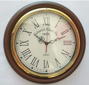 antique style look wooden wall clock